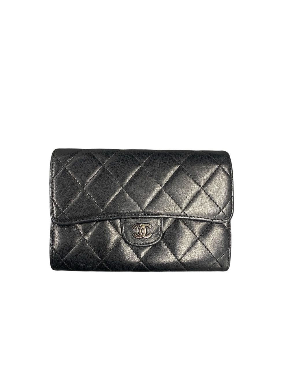 CHANEL Quilted Lambskin Flap Wallet